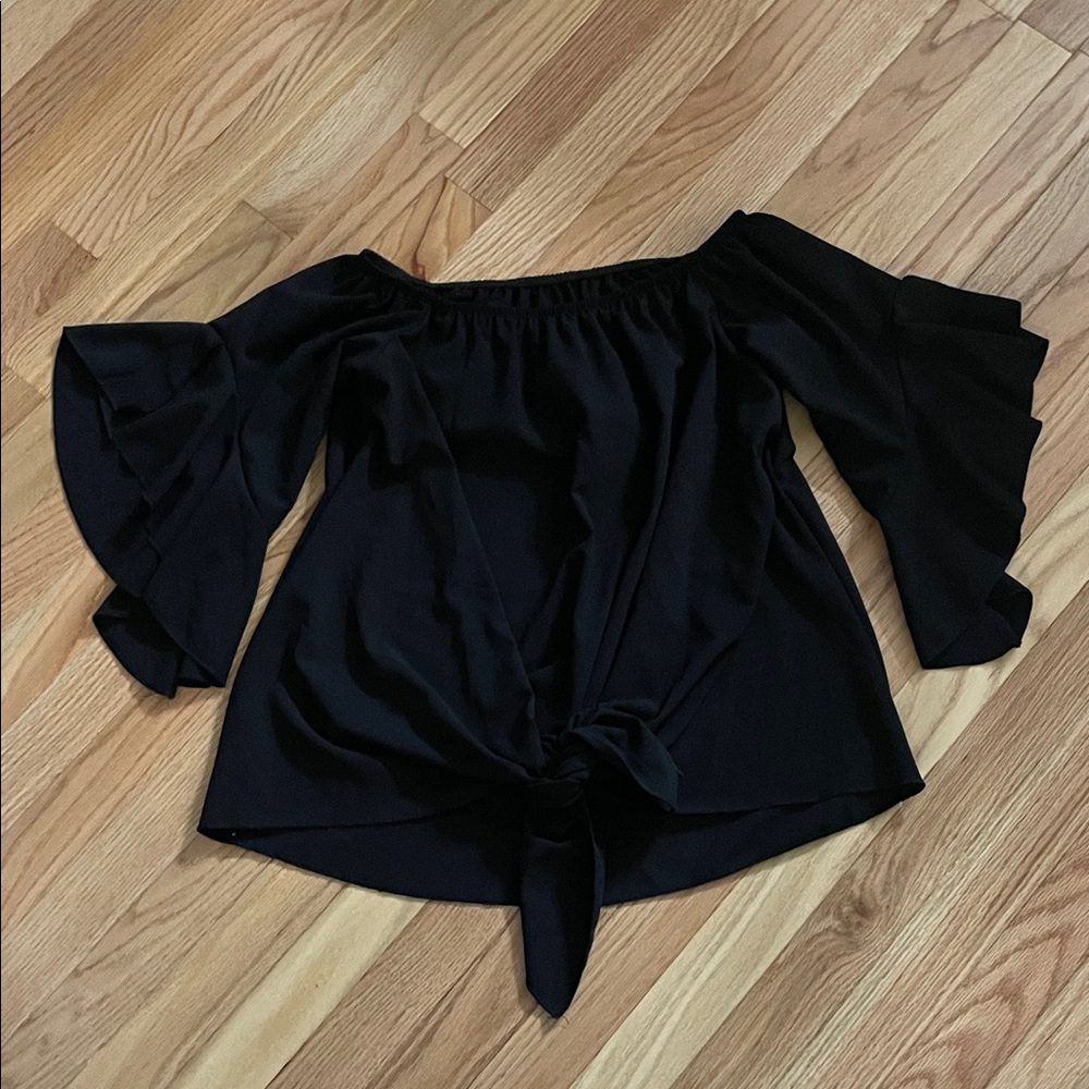 Elegant Black Off-Shoulder Women's Top